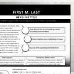 Black and White Resume Template Two Page Example Front Page