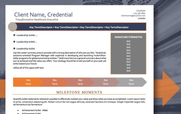 Professional Resume Services - Erin Kennedy - Resume Template - Orange