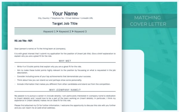 Cover Letter and Senior Resume Template from Job Search Journey