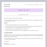 Designer Cover Letter Template in Purple on Grey Background